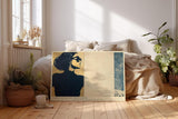 Paul Sinus Wandbild 120x80cm Stilvolle Frauen Silhouette mit Sonnenbrille Retro Kunst in Beige und Blau fuer moderne Wohnräume