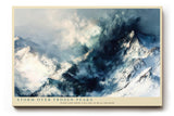 Paul Sinus Wandbild 120x80cm Storm Over Frozen Peaks dramatische Schneebirge Landschaft moderne Natur Kunst Poster für Wohnzimmer Büro