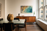 Paul Sinus Wandbild 120x80cm Strand und Meer Luftaufnahme moderne Kueste Kunst Leinwand Wanddekoration dynamische Meereslandschaft fuer Wohnzimmer Büro