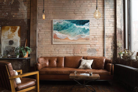 Paul Sinus Wandbild 120x80cm Strand und Wellen Luftaufnahme Ozean Natur Fotokunst mit Tuerkisem Wasser