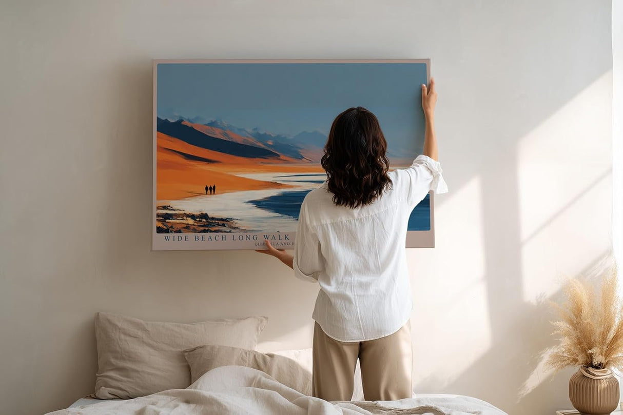 Paul Sinus Wandbild 120x80cm Strandlandschaft Meer Sanddünen moderne Naturkunst weite Küste ruhige Farben stilvolle
