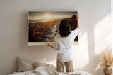 Paul Sinus Wandbild 120x80cm Strandweg bei Sonnenuntergang Ostsee Landschaft warmes Abendlicht Naturfotografie stilvolle Wanddekoration fuer Wohnzimmer Büro