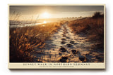 Paul Sinus Wandbild 120x80cm Strandweg bei Sonnenuntergang Ostsee Landschaft warmes Abendlicht Naturfotografie stilvolle Wanddekoration fuer Wohnzimmer Büro