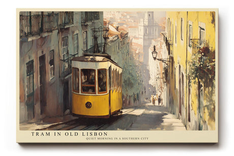 Paul Sinus Wandbild 120x80cm Straßenbahn in Lissabon – Mediterrane Stadtszene mit historischer Architektur