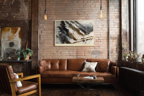 Paul Sinus Wandbild 120x80cm Strata of Torn Silence Abstrakte Papierstruktur Kunst in Naturtoenen Modernes Design Wandbild 120x80cm fuer Wohnzimmer und Büro