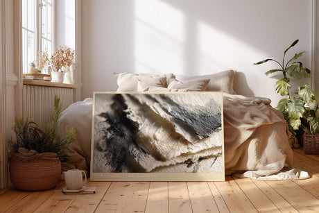 Paul Sinus Wandbild 120x80cm Strata of Torn Silence Abstrakte Papierstruktur Kunst in Naturtoenen Modernes Design Wandbild 120x80cm fuer Wohnzimmer und Büro