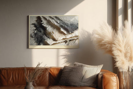 Paul Sinus Wandbild 120x80cm Strata of Torn Silence Abstrakte Papierstruktur Kunst in Naturtoenen Modernes Design Wandbild 120x80cm fuer Wohnzimmer und Büro