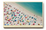Paul Sinus Wandbild Summer Mosaic by the Sea farbenfrohes Strandmotiv mit Sonnenschirmen und Urlaubsstimmung