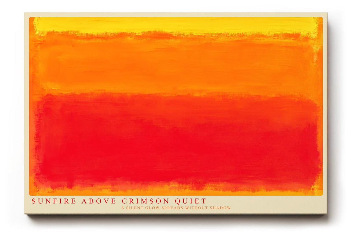 Paul Sinus Wandbild 120x80cm Sunfire Above Crimson Quiet Abstrakte Farbkunst in Orange und Rot Modernes Kunstbild fuer Wohnzimmer Schlafzimmer und Büro