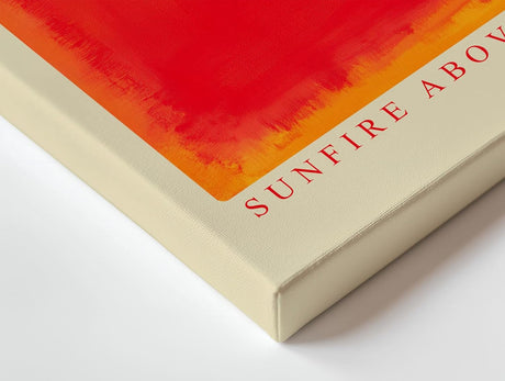 Paul Sinus Wandbild 120x80cm Sunfire Above Crimson Quiet Abstrakte Farbkunst in Orange und Rot Modernes Kunstbild fuer Wohnzimmer Schlafzimmer und Büro