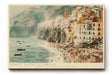 Paul Sinus Wandbild 120x80cm Sunlit Cliffs of Amalfi mediterrane Küstenstadt Landschaft Amalfi Küste Poster für Wohnzimmer Schlafzimmer Büro
