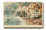 Paul Sinus Wandbild 120x80cm Sunlit Cliffs of Amalfi mediterrane Küstenstadt Landschaft Amalfi Küste Poster für Wohnzimmer Schlafzimmer Büro
