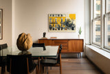 Paul Sinus Wandbild 120x80cm Sunlit Facade in Stillness mediterrane Architektur mit gelber Hausfassade Kunst Poster für Wohnzimmer Büro