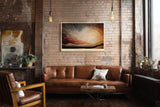 Paul Sinus Wandbild 120x80cm Sunrise in Dots Abstrakte Sonnenaufgang Landschaft Punktkunst Modernes Kunstbild fuer Wohnzimmer Schlafzimmer und Büro