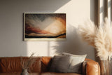 Paul Sinus Wandbild 120x80cm Sunrise in Dots Abstrakte Sonnenaufgang Landschaft Punktkunst Modernes Kunstbild fuer Wohnzimmer Schlafzimmer und Büro