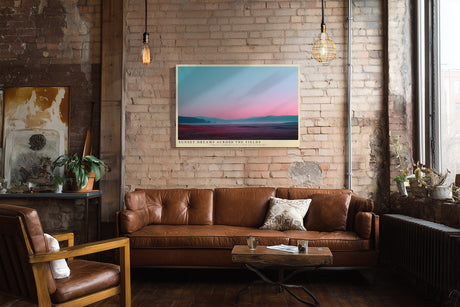 Paul Sinus Wandbild Sunset Dreams Across the Fields – Farbharmonische Landschaft mit Feldern im Abendlicht, Symbol für Frieden und Naturverbundenheit