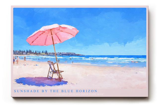 Paul Sinus Wandbild Sunshade by the Blue Horizon – Ruhe und Sommergefühl am Meer
