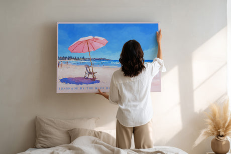 Paul Sinus Wandbild Sunshade by the Blue Horizon – Ruhe und Sommergefühl am Meer