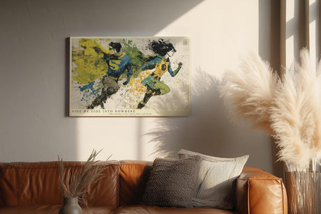 Paul Sinus Wandbild 120x80cm Superhelden Paar Moderne Pop Art Illustration Dynamische Action Kunst