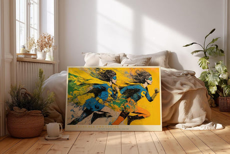 Paul Sinus Wandbild 120x80cm Superheldin Dynamisches Frauen Power Kunstmotiv Moderne Illustration mit Energie Bewegung und Motivation