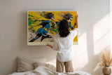 Paul Sinus Wandbild 120x80cm Superheldin Dynamisches Frauen Power Kunstmotiv Moderne Illustration mit Energie Bewegung und Motivation