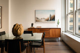 Paul Sinus Wandbild 120x80cm Surfbrett Strand Dünen Küstenlandschaft Fotokunst warme Naturfarben moderner Kunstdruck