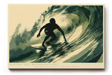 Paul Sinus Wandbild 120x80cm Surfer in kraftvoller Welle moderne Wassersport Kunst mit dynamischer Bewegung