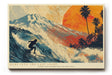 Paul Sinus Wandbild 120x80cm Surfer Welle Sonnenuntergang tropische Kunst modern Kunstdruck grosses Kunstbild dynamische Wanddekoration fuer Wohnzimmer Büro