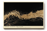 Paul Sinus Wandbild 120x80cm Surge Across the Dark Goldene Abstrakte Wellen Kunst auf Schwarz Modernes Luxus Wandbild 120x80cm