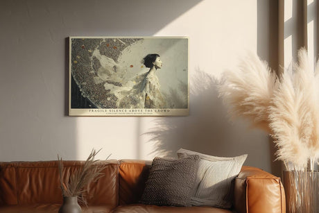 Paul Sinus Wandbild 120x80cm Surreale Figur Menschenmenge moderne Kunst poetische Illustration Wanddekoration Wohnzimmer Schlafzimmer