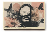 Paul Sinus Wandbild 120x80cm Surreales Blumen Portrait Moderne Kunst Collage in Beige Rosa und Schwarz für Wohnzimmer Schlafzimmer und Büro