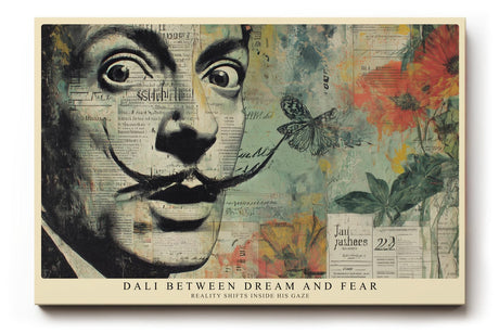 Paul Sinus Wandbild 120x80cm Surreales Künstler Portrait Collage in Vintage Farben Moderne Kunst für Wohnzimmer Büro und Atelier