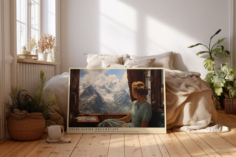Paul Sinus Wandbild Swiss Alpine Dreamscape – Romantische Bergidylle und zeitlose Reisekunst in perfekter Harmonie