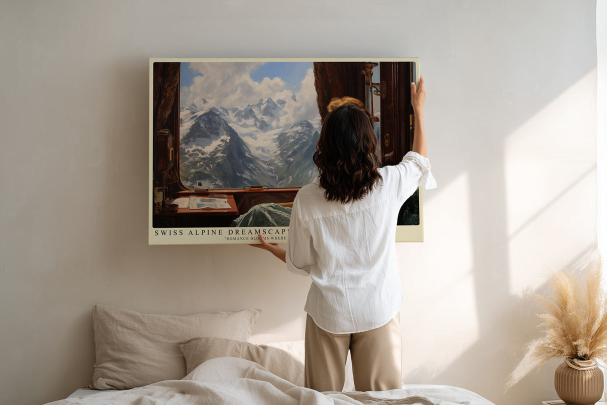 Paul Sinus Wandbild Swiss Alpine Dreamscape – Romantische Bergidylle und zeitlose Reisekunst in perfekter Harmonie