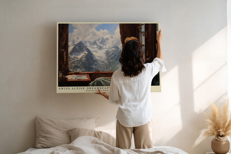 Paul Sinus Wandbild Swiss Alpine Dreamscape – Romantische Bergidylle und zeitlose Reisekunst in perfekter Harmonie
