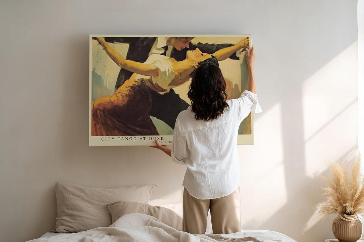 Paul Sinus Wandbild 120x80cm Tango Paar in der Stadt – Ausdrucksstarke Tanzszene mit Leidenschaft und Bewegung