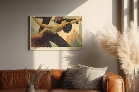 Paul Sinus Wandbild 120x80cm Tango Paar in der Stadt – Ausdrucksstarke Tanzszene mit Leidenschaft und Bewegung