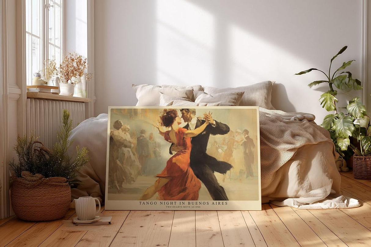 Paul Sinus Wandbild 120x80cm Tango Tanz Paar Kunst LeinWandbild 120x80cm Elegante Tanz Szene Romantische Wanddekoration