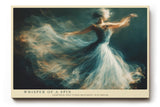 Paul Sinus Wandbild 120x80cm tanzende Ballerina abstrakte Bewegung moderne Kunst in Blau Weiss und Gold stilvolle Wanddekoration fuer Wohnzimmer Büro