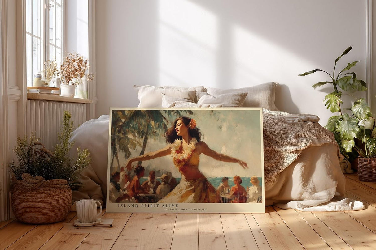 Paul Sinus Wandbild 120x80cm Tänzerin am Strand – Lebendige Szene mit tropischer Stimmung und Bewegung