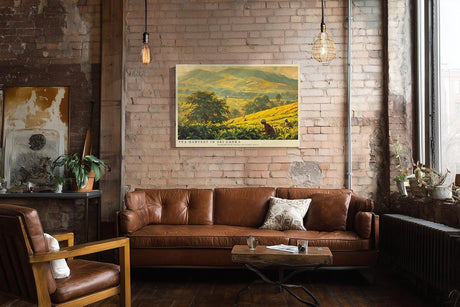 Paul Sinus Wandbild 120x80cm Teeernte in Sri Lanka – Weite Landschaft mit Plantagen und traditioneller Arbeit