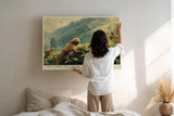 Paul Sinus Wandbild 120x80cm Teeplantagen in Sri Lanka – Ruhige Landschaft mit traditioneller Erntearbeit in grünen Hügeln