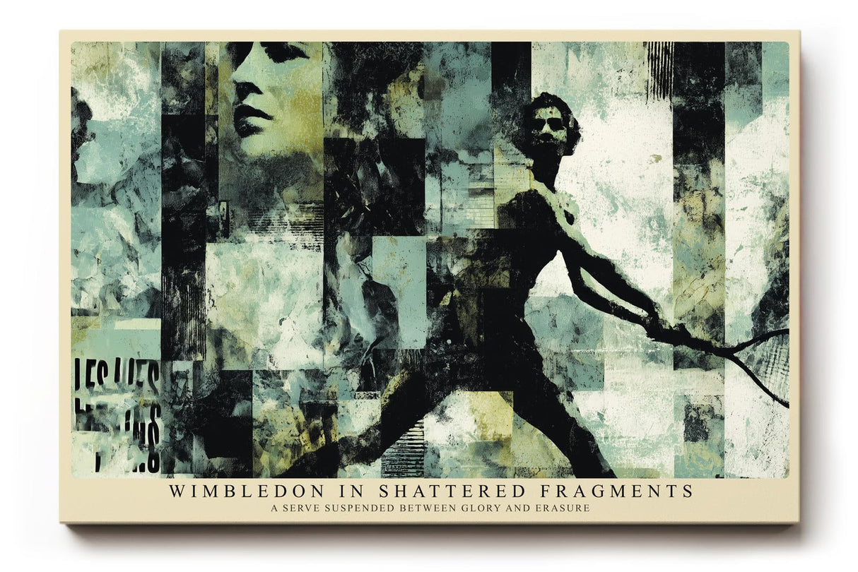 Paul Sinus Wandbild 120x80cm Tennis Spieler Abstrakte Sport Collage Moderne Wimbledon Kunstmotiv Dynamische Illustration
