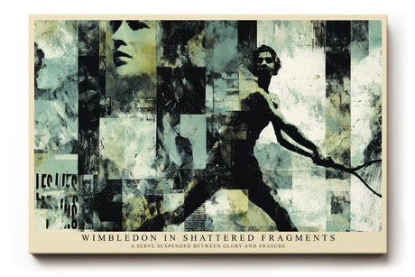 Paul Sinus Wandbild 120x80cm Tennis Spieler Abstrakte Sport Collage Moderne Wimbledon Kunstmotiv Dynamische Illustration