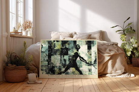Paul Sinus Wandbild 120x80cm Tennis Spieler Abstrakte Sport Collage Moderne Wimbledon Kunstmotiv Dynamische Illustration