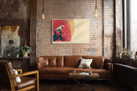 Paul Sinus Wandbild 120x80cm Tennis Spieler Sport Kunst Moderne Illustration Dynamische Bewegung