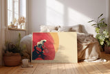Paul Sinus Wandbild 120x80cm Tennis Spieler Sport Kunst Moderne Illustration Dynamische Bewegung