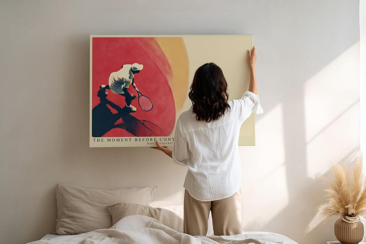 Paul Sinus Wandbild 120x80cm Tennis Spieler Sport Kunst Moderne Illustration Dynamische Bewegung