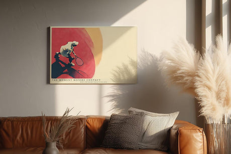 Paul Sinus Wandbild 120x80cm Tennis Spieler Sport Kunst Moderne Illustration Dynamische Bewegung