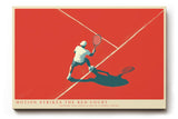 Paul Sinus Wandbild 120x80cm Tennisspieler auf rotem Platz moderne Sport Illustration mit dynamischer Bewegung